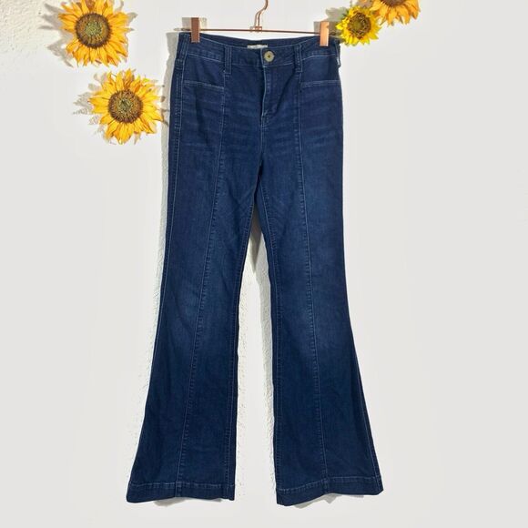Altar’d State Dark Blue Wash Bell Bottom Jeans Size 26 Or 2 Women’s - Picture 1 of 9